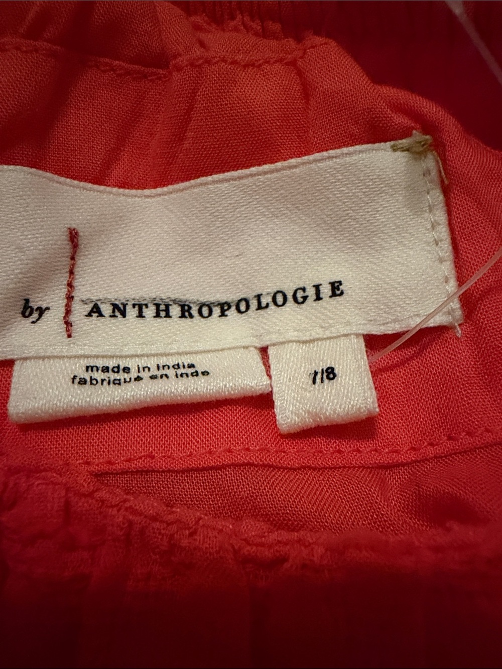 New Anthropologia Girl's Dress Size 7/8 Tunic Embroidered Coral - Picture 4 of 6